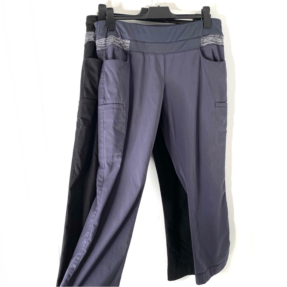 Grey’s Anatomy by Barco Impact Scrub Pants 2 Pair Grey Black Drawstring Medical